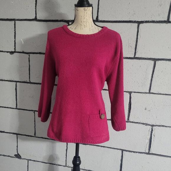 SALE! 3/$40 LULU-B Pink SUPER SOFT Sweater with Pocket Size L - Picture 1 of 9
